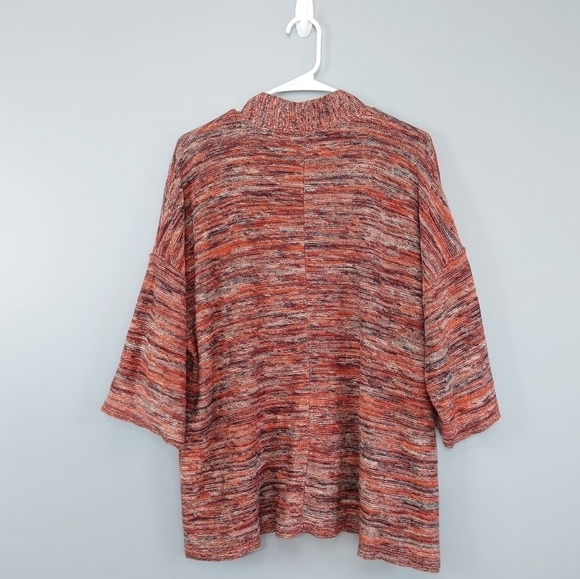 J. Jill Pure Jill Space Dyed Marled V-Neck Pullover Campari Sweater Multicolored - Picture 8 of 14